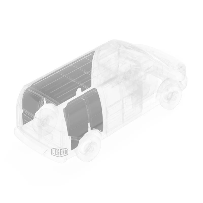LEGEND EconoLite Wall Liner ONLY - GMC Savana/Chevy Express Cargo Van Extended Wheelbase - Textured Grey - Single Side Door Model 05G03-20 - Image 5