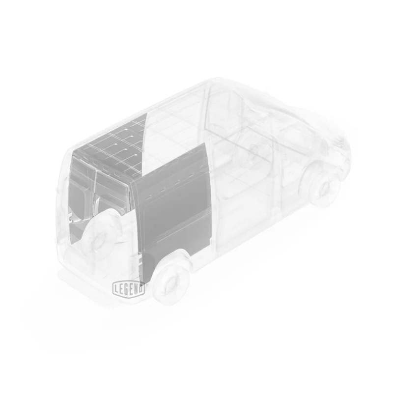 LEGEND EconoLite Wall Liner ONLY - Dual Side Doors Mercedes Sprinter 144" Wheelbase Cargo Van High Roof - Textured Grey Model 05M02-20-H.2 - Image 5