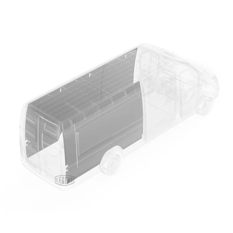 LEGEND EconoLite Wall Liner ONLY - Mercedes Sprinter 170" Wheelbase Cargo Van High Roof - Textured Grey - Single Side Door Model 05M03-20 - Image 5
