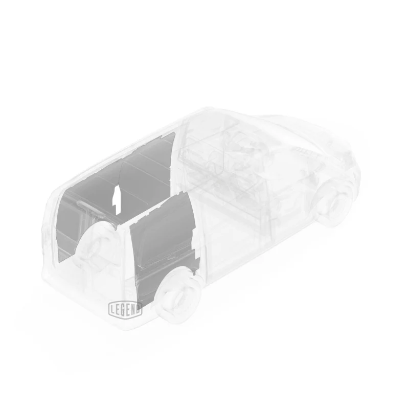 LEGEND EconoLite Wall Liner ONLY - Mercedes Metris 135" Extended Wheelbase Cargo Van Low Roof- Textured Grey - Single Side Door Model 05M05-20 - Image 5