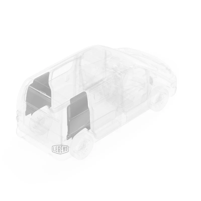 LEGEND EconoLite Wall Liner ONLY - Dual Side Doors Nissan NV200 Regular Wheelbase Cargo Van - Textured Grey Model 05N01-20.2 - Image 5
