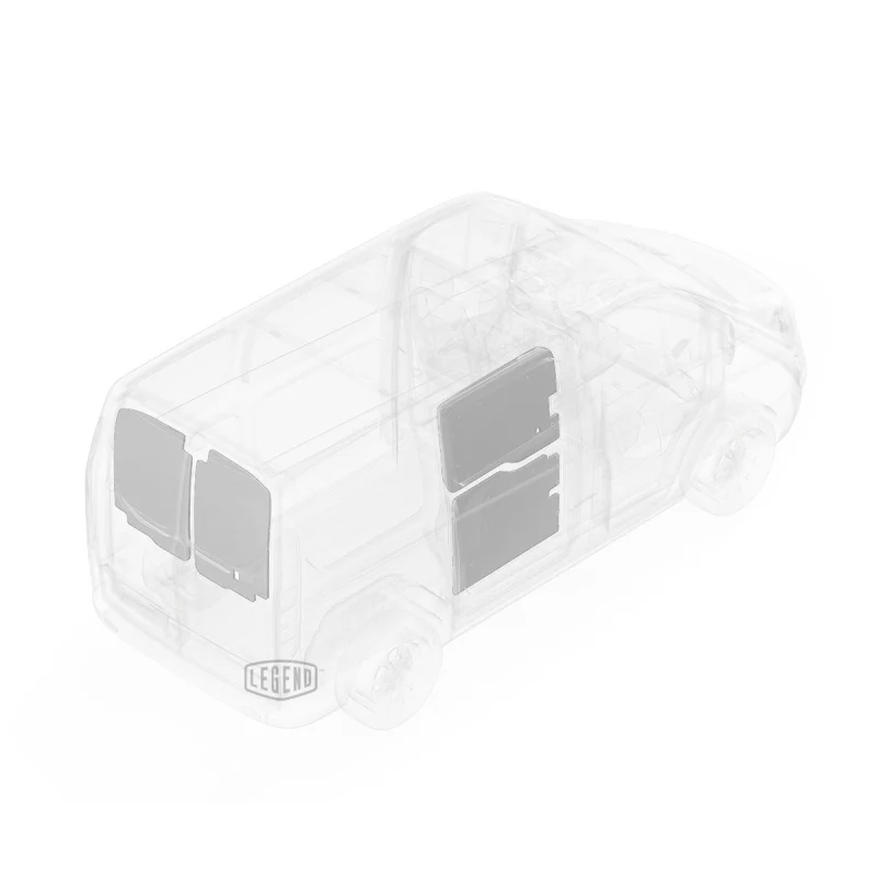LEGEND EconoLite Door Liner ONLY - Dual Doors Ford Transit (all Wheelbase lengths) Cargo Van High Roof - Textured Grey Model 07F00-20-H.2