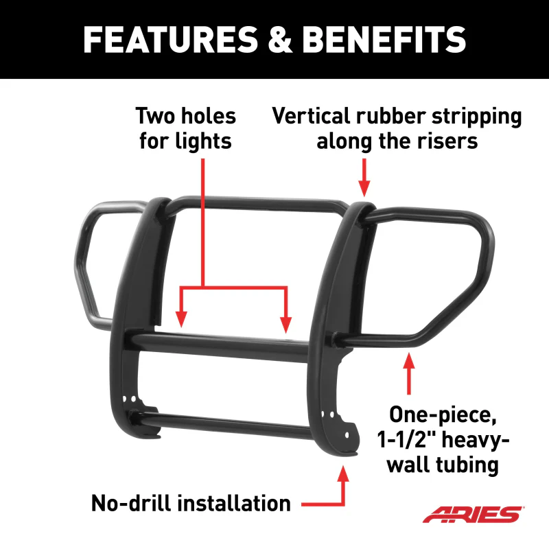 ARIES Black Steel Grille Guard, Select Jeep Liberty Model 1051 - Image 5