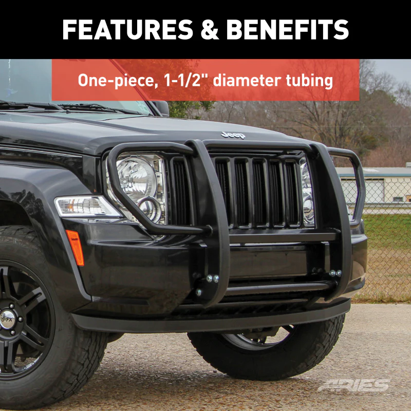 ARIES Black Steel Grille Guard, Select Jeep Liberty Model 1051 - Image 6