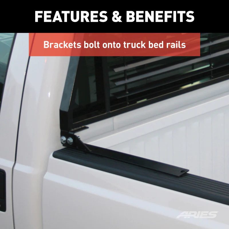 ARIES Classic Black Steel Headache Rack, Select Ford F-250, F-350, F-450 Super Duty Model 111001 - Image 6
