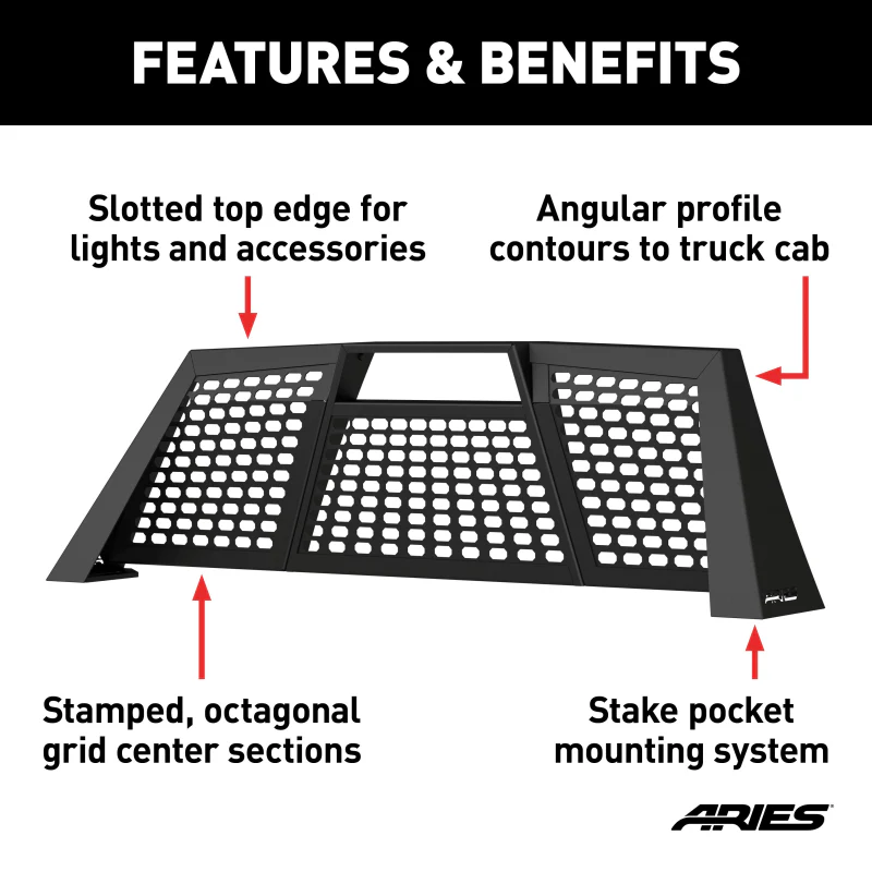 ARIES Switchback Black Aluminum Headache Rack, Select Chevrolet Colorado, GMC Canyon Model 1110109 - Image 6