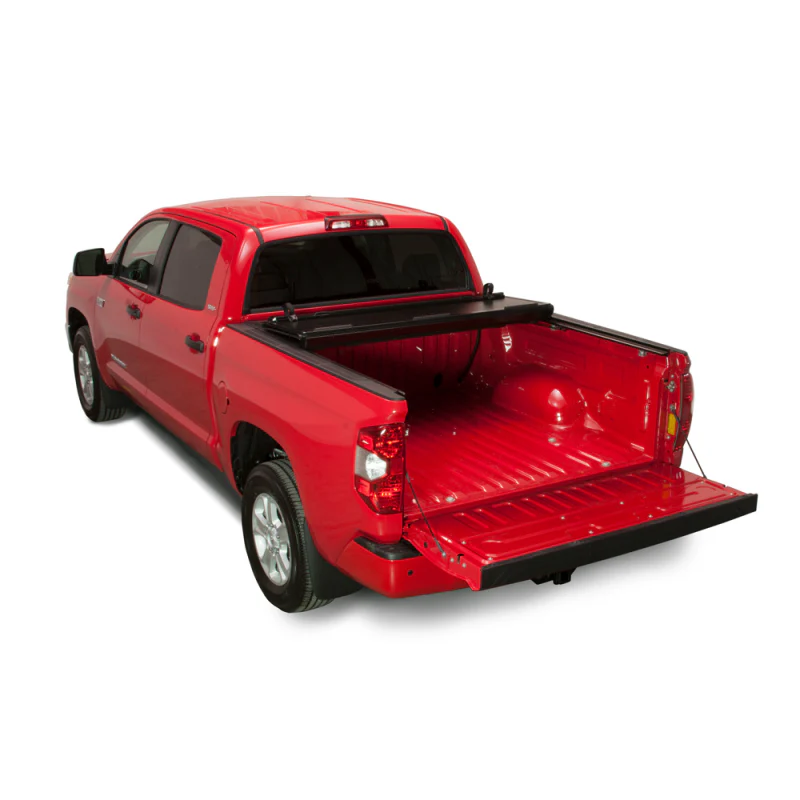 BAK BAKFlip FiberMax Hard Folding Truck Bed Cover - Rail Mounts Near Top of Bed Rail - Rails Can Be Lowered Using Drop Down Brackets - 22-24 Toyota Tundra 5' 7" Bed with or without Deck Rail System w/out Trail Special Edition Storage Boxes Model 1126440 - Image 4