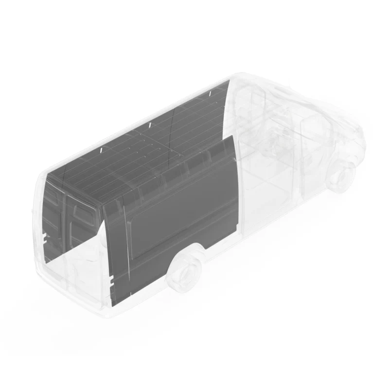 LEGEND DuraTherm Wall Liner ONLY - Dual Side Doors Mercedes Sprinter 170" Extended Wheelbase Cargo Van High Roof - Textured Grey Model 144-114-2613.2 - Image 4