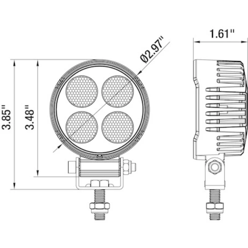 Buyers Products 2 In. LED Round Flood Light Model 1492302 - Image 9