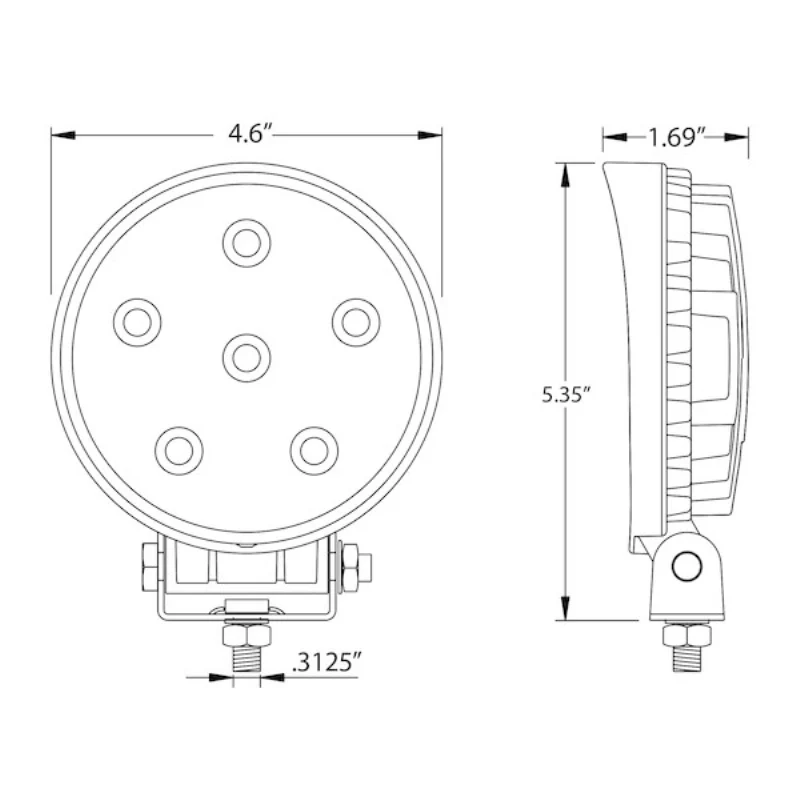 Buyers Products 4.5 Inch Wide Round LED Flood Light Series Model 1493215 - Image 8