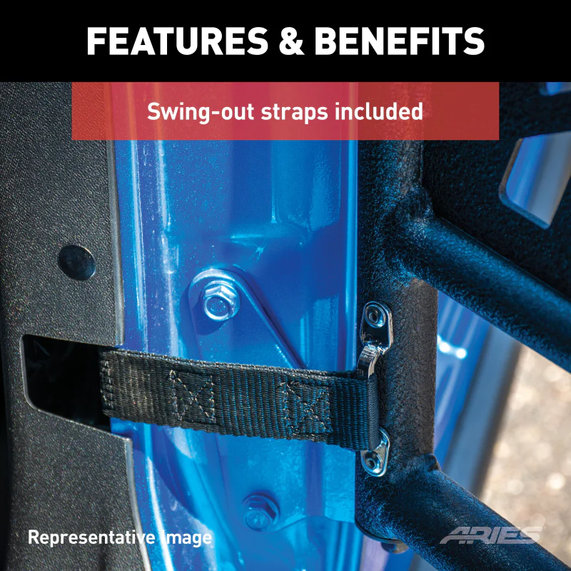 ARIES Jeep Wrangler JL, Gladiator Aluminum Front Tube Doors Model 1500200 - Image 8