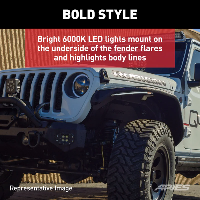 ARIES LED Fender Lights for Jeep Wrangler JK Model 1500230 - Image 8