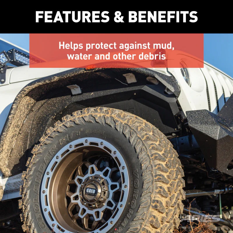 ARIES Jeep Wrangler JL Aluminum Front Inner Fender Liners Model 1500550 - Image 4