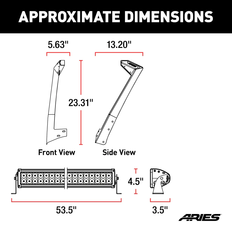 ARIES Jeep JK Roof Light and Brackets Model 1501301 - Image 3