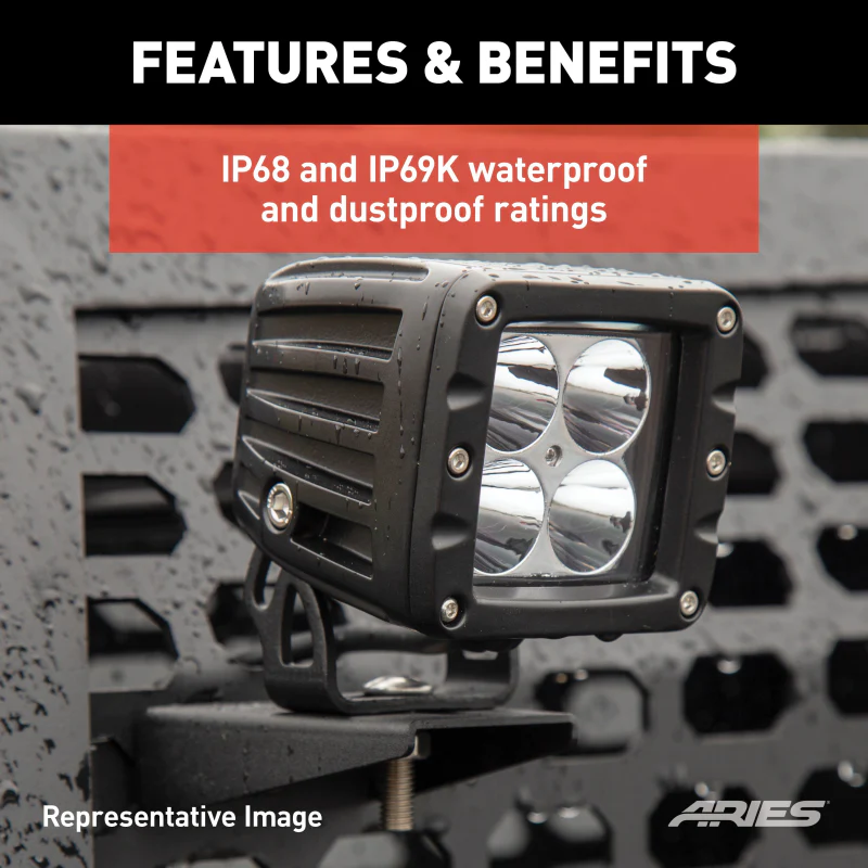 ARIES Jeep Wrangler JL, Gladiator Windshield Lights and Brackets Model 1501305 - Image 6