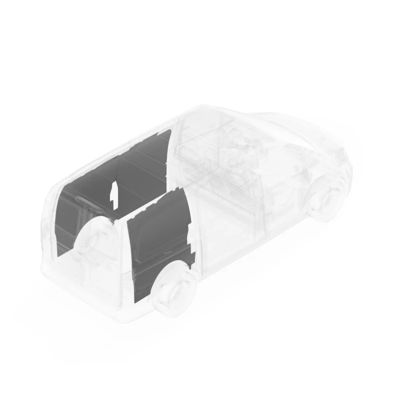 LEGEND DuraTherm Wall Liner ONLY - Dual Side Doors Mercedes Metris 126" Wheelbase Cargo Van Low Roof- Textured Grey Model 154-114-2613.2 - Image 3