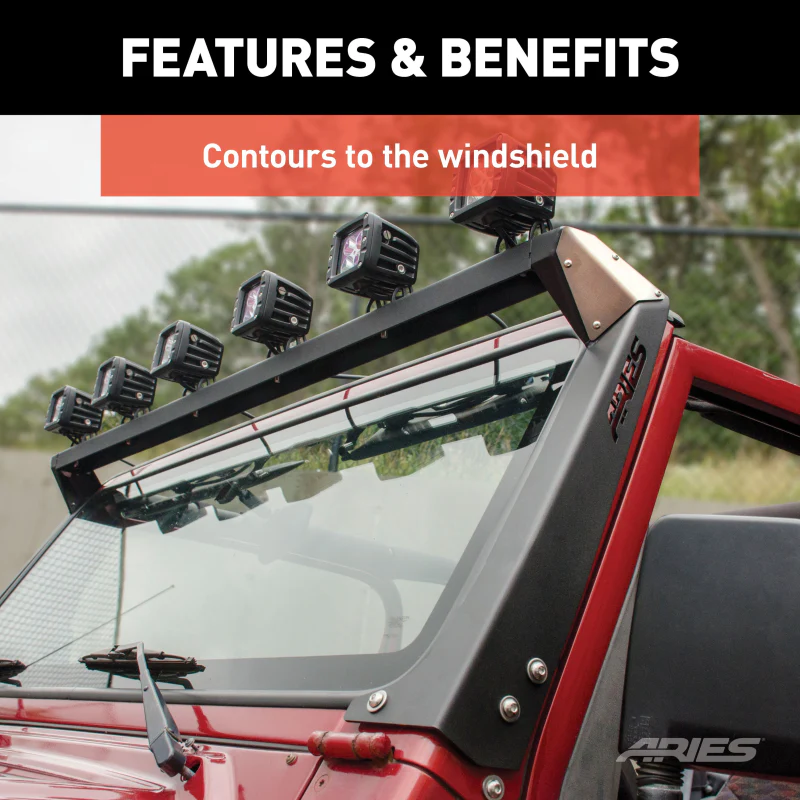 ARIES Jeep TJ Roof Light Mounting Brackets & Crossbar Model 15916 - Image 5