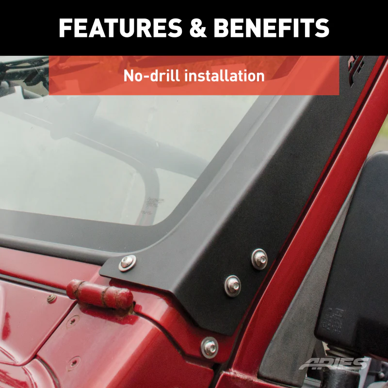 ARIES Jeep TJ Roof Light Mounting Brackets & Crossbar Model 15916 - Image 7