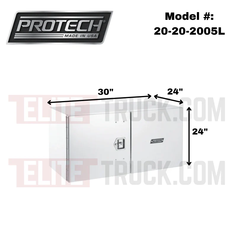 ProTech Underbody Box - 24X24X30 Driver Side Smooth Barn Door Style Latch Bright Aluminum Model 20-2005L - Image 2