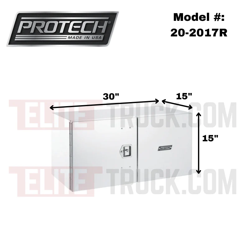 ProTech Underbody Box - 15X15X30 Passenger Side Smooth Barn Door Style Latch Bright Aluminum Model 20-2017R - Image 2