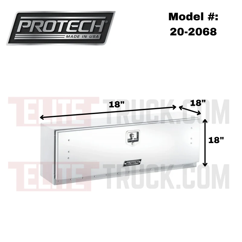 ProTech Underbody/Top Mount Box 18X18X18 Drop Smooth Drop Door Style Bright Aluminum Model 20-2068 - Image 2