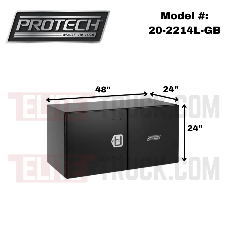 ProTech Underbody Box - 24X24X48 Driver Side Double Smooth Barn Door Style - Gloss Black Model 20-2214L-GB - Image 2