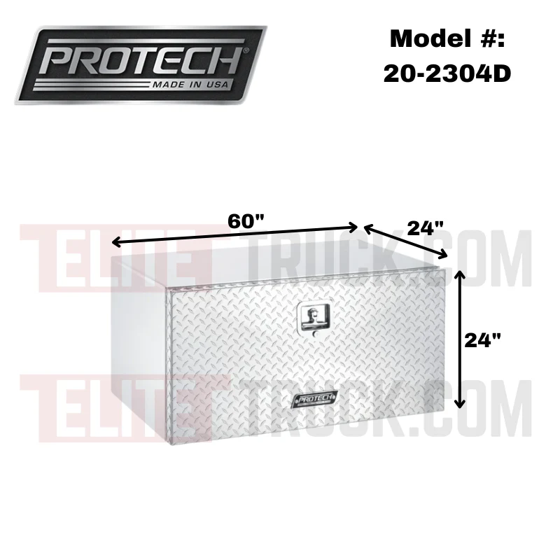 ProTech Underbody Box - 24X24X60 Diamond Plate Drop Door Style Bright Aluminum Model 20-2304D - Image 2