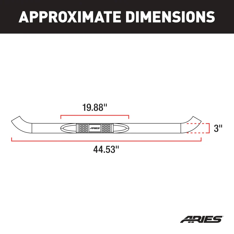 ARIES 3" Round Black Steel Step Nerf Bars Model 203034 - Image 2