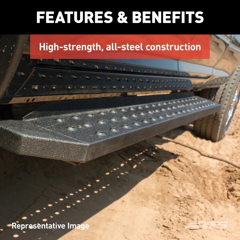ARIES RidgeStep 6-1/2" x 96", 36" Black Steel Running Boards Model 2055537 - Image 9