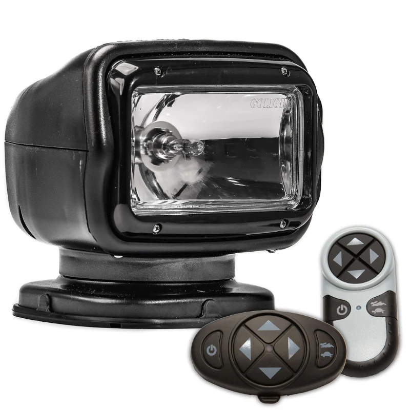Golight GT Series Spot Light Halogen Permanent Mount Wireless Handheld and Dash Remote Black Model 2057GT
