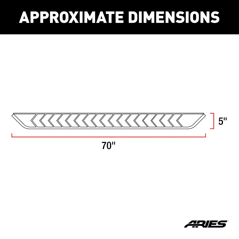 ARIES AeroTread 5" x 70" Black Stainless Running Boards Model 2061015 - Image 3