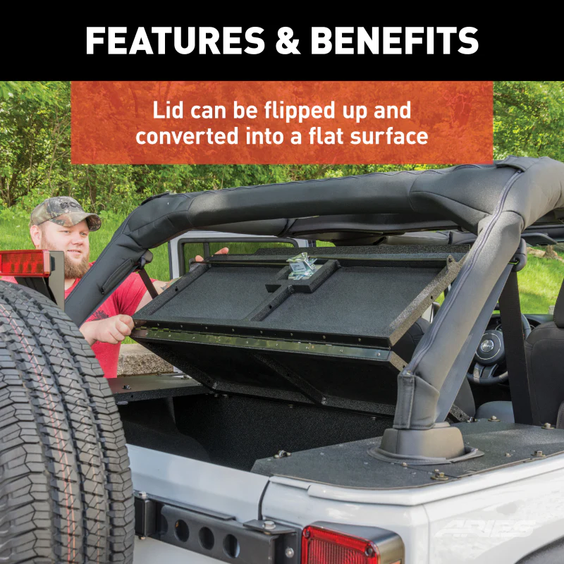 ARIES Black Aluminum Security Cargo Lid, Select Jeep JK Unlimited Model 2070475 - Image 7