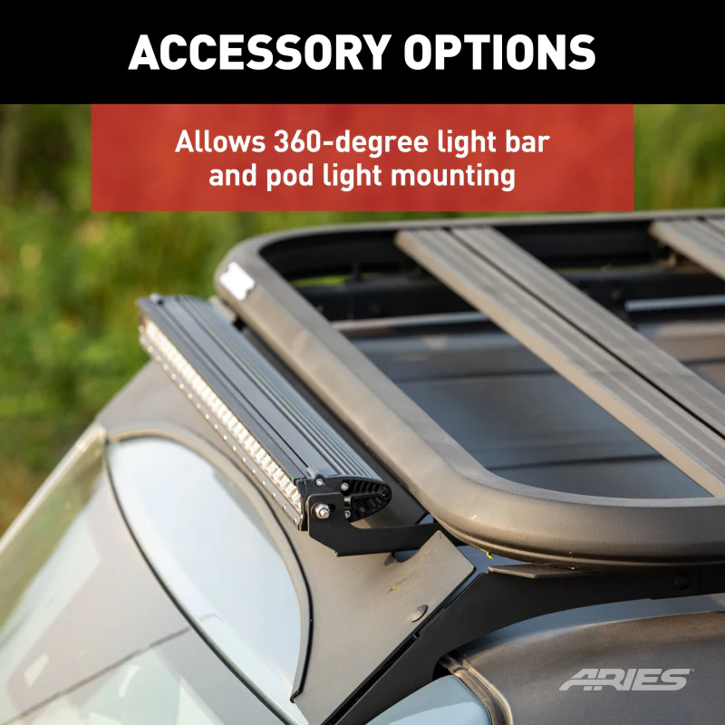ARIES Textured Black Aluminum Platform Roof Rack for Ford Bronco 4-Door Model 2070610 - Image 4