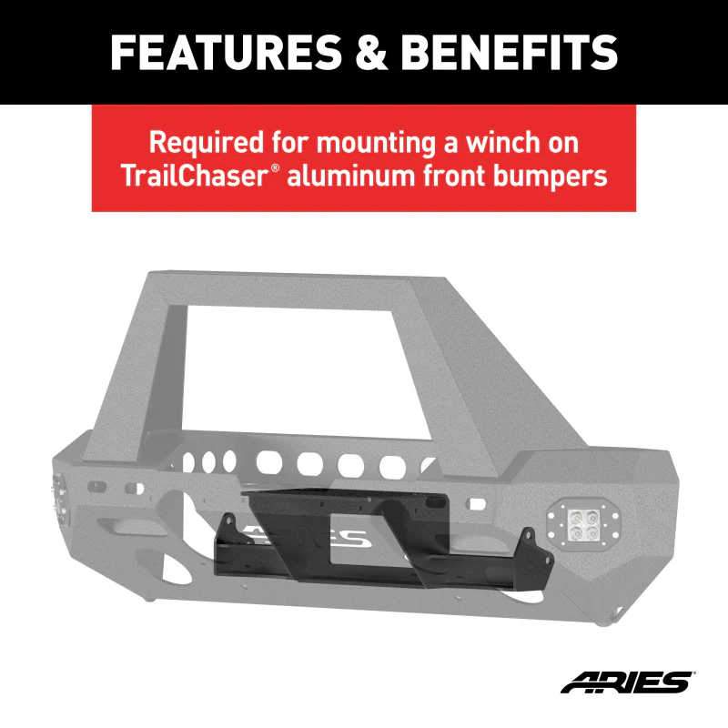 ARIES TrailChaser Bumper Jeep JL, Gladiator Winch Reinforcement Bracket Model 2072102 - Image 4