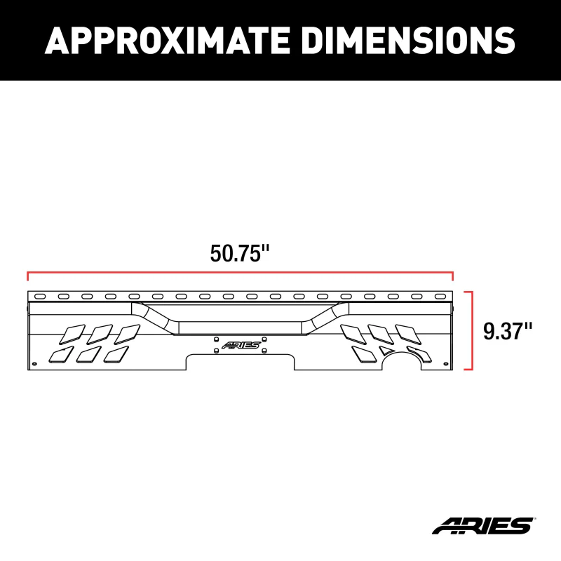 ARIES TrailChaser Jeep Wrangler JK Aluminum Rear Bumper Center Section Model 2081021 - Image 2
