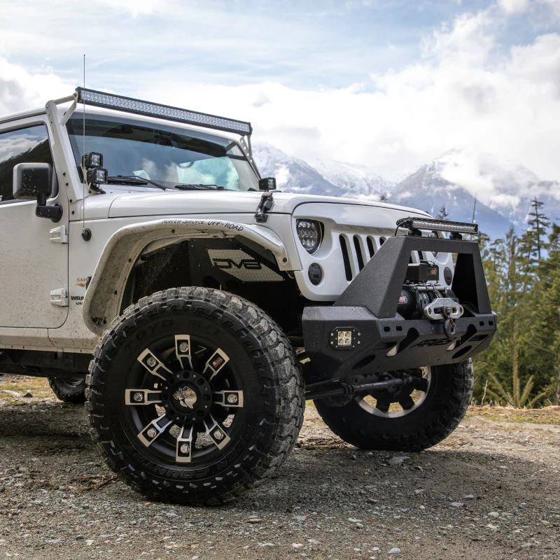 ARIES TrailChaser Jeep Wrangler Aluminum Front Bumper Angular Brush Guard Model 2081101 - Image 9