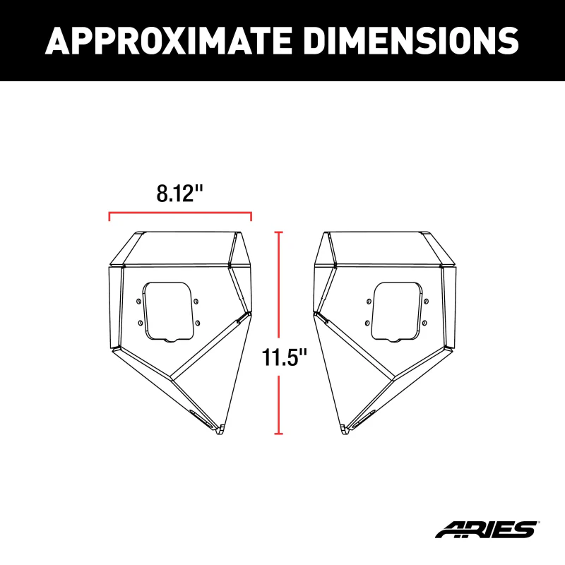 ARIES TrailChaser Jeep Wrangler, Gladiator Aluminum Front Bumper Corners with LEDs Model 2081205 - Image 2