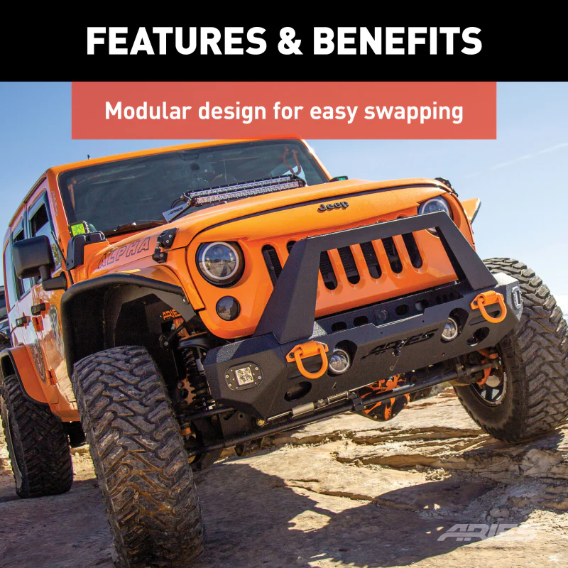 ARIES TrailChaser Jeep Wrangler, Gladiator Aluminum Front Bumper Corners with LEDs Model 2081205 - Image 5