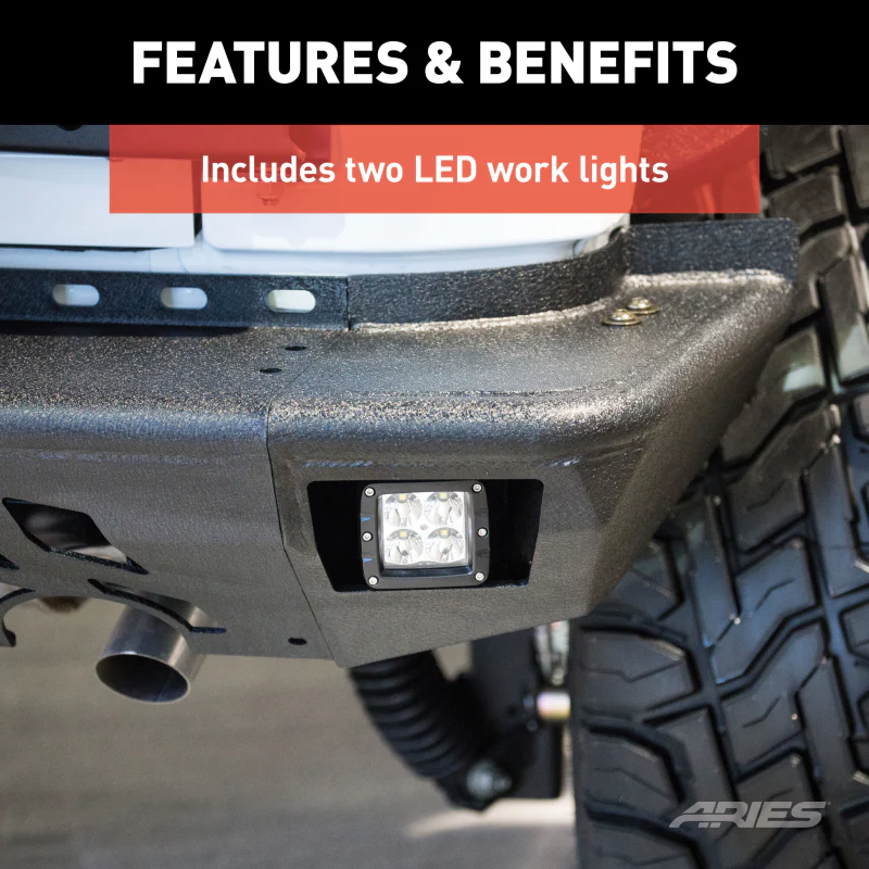 ARIES TrailChaser Jeep Wrangler Aluminum Rear Bumper Corners with LEDs Model 2081223 - Image 5