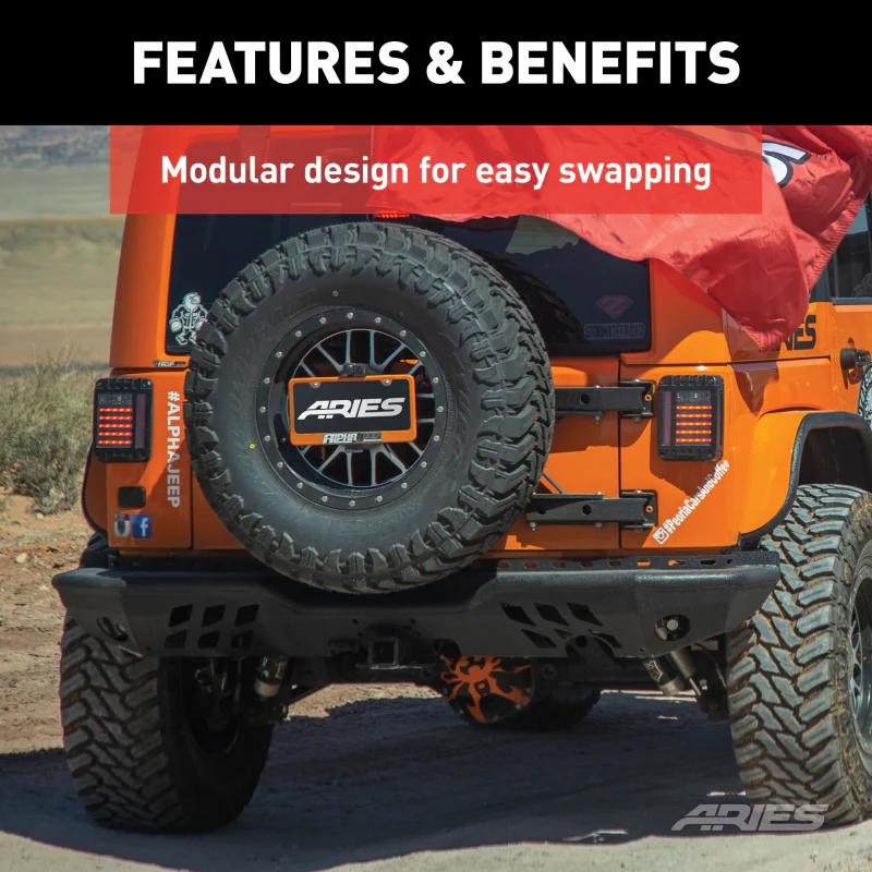ARIES TrailChaser Jeep Wrangler JK Aluminum Rear Bumper Model 2082036 - Image 5