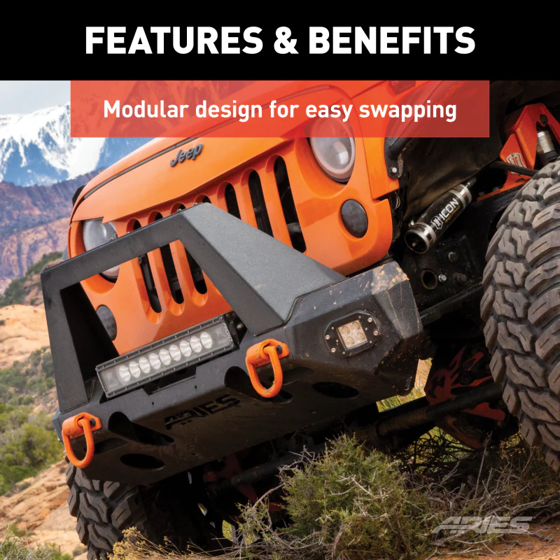 ARIES TrailChaser Jeep Wrangler JK Aluminum Front Bumper (Option 1) Model 2082046 - Image 4