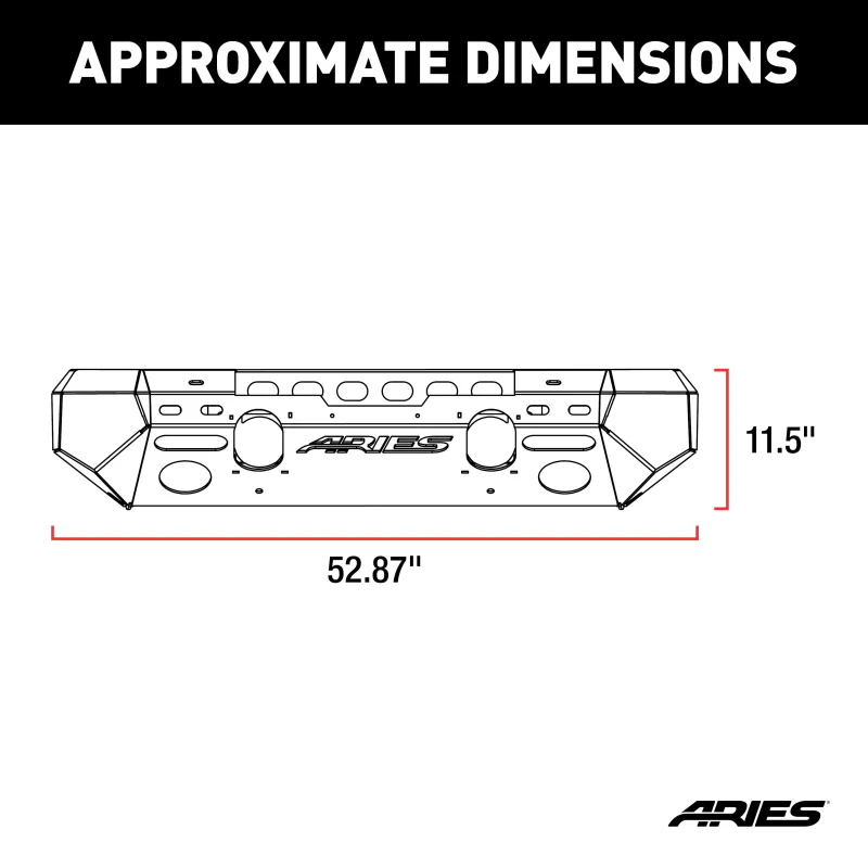 ARIES TrailChaser Jeep Wrangler JL, Gladiator Steel Front Bumper (Option 6) Model 2082070 - Image 2