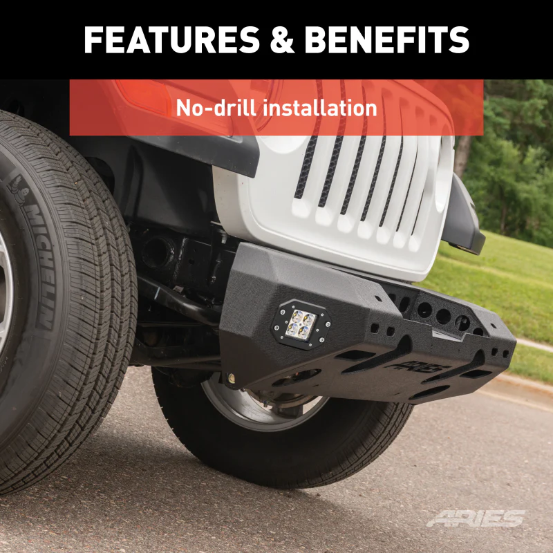 ARIES TrailChaser Jeep Wrangler JL, Gladiator Aluminum Front Bumper (Option 5) Model 2082075 - Image 8