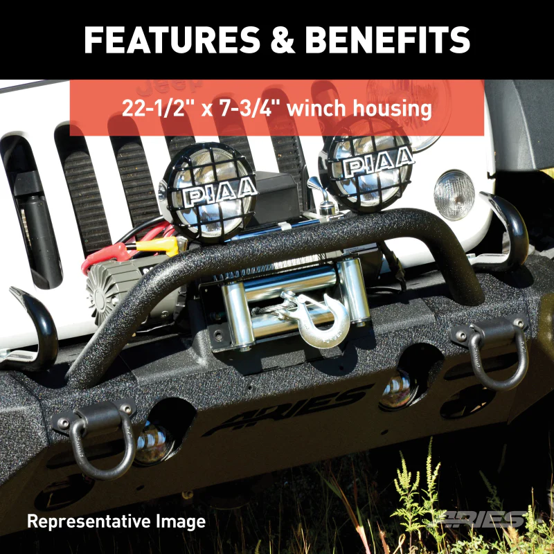 ARIES TrailChaser Jeep Wrangler JL, Gladiator Aluminum Front Bumper (Option 4) Model 2082092 - Image 5