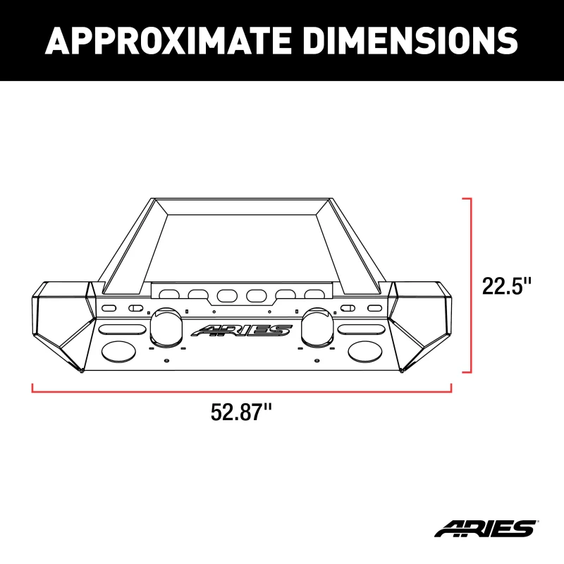 ARIES TrailChaser Jeep Wrangler JL, Gladiator Aluminum Front Bumper (Option 2) Model 2082093 - Image 2
