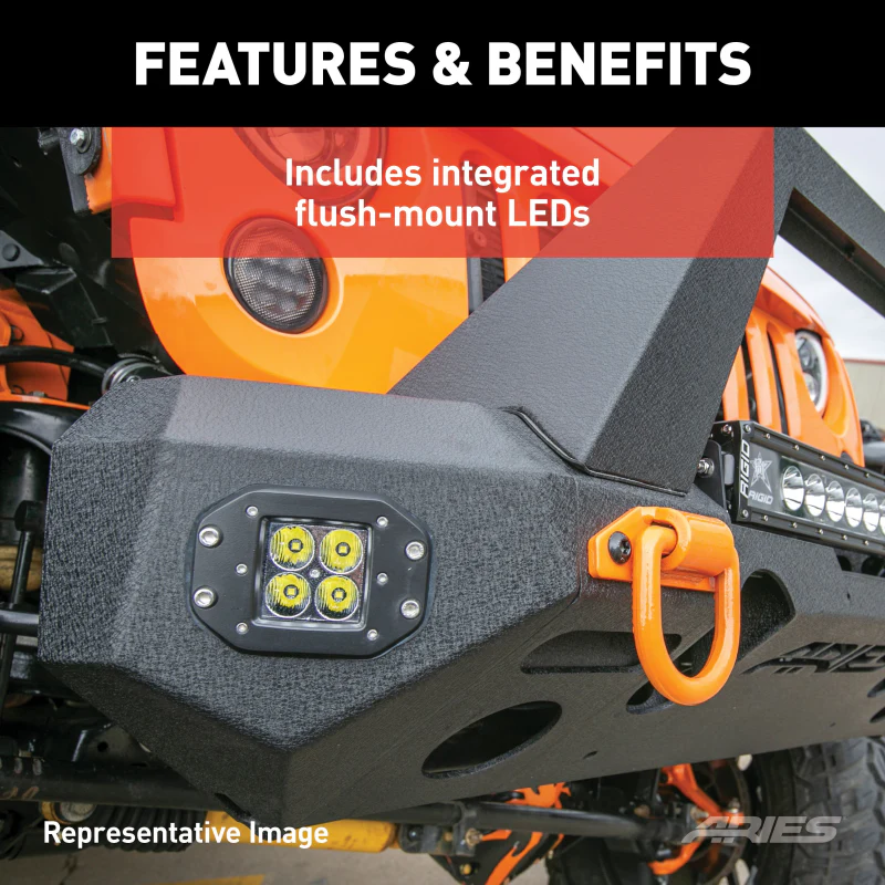 ARIES TrailChaser Jeep Wrangler JL, Gladiator Aluminum Front Bumper (Option 1) Model 2082095 - Image 5