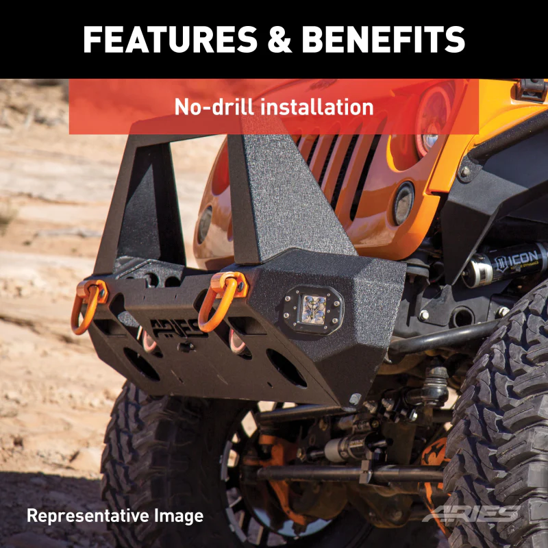 ARIES TrailChaser Jeep Wrangler JL, Gladiator Aluminum Front Bumper (Option 1) Model 2082095 - Image 8