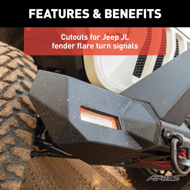 ARIES TrailChaser Jeep Wrangler JL, Gladiator Aluminum Front Bumper (Option 9) Model 2082099 - Image 5