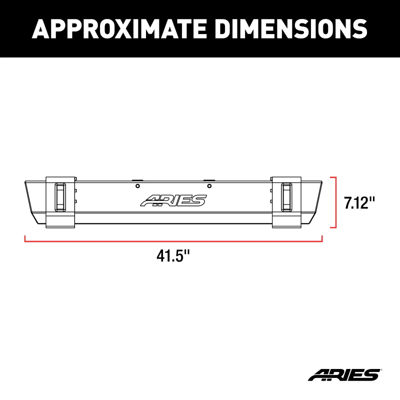 ARIES TrailCrusher Jeep Wrangler TJ Steel Front Bumper, 9.5K Model 2156001 - Image 2