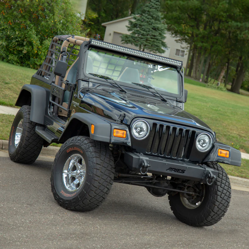 ARIES TrailCrusher Jeep Wrangler TJ Steel Front Bumper, 9.5K Model 2156001 - Image 8